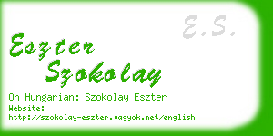 eszter szokolay business card